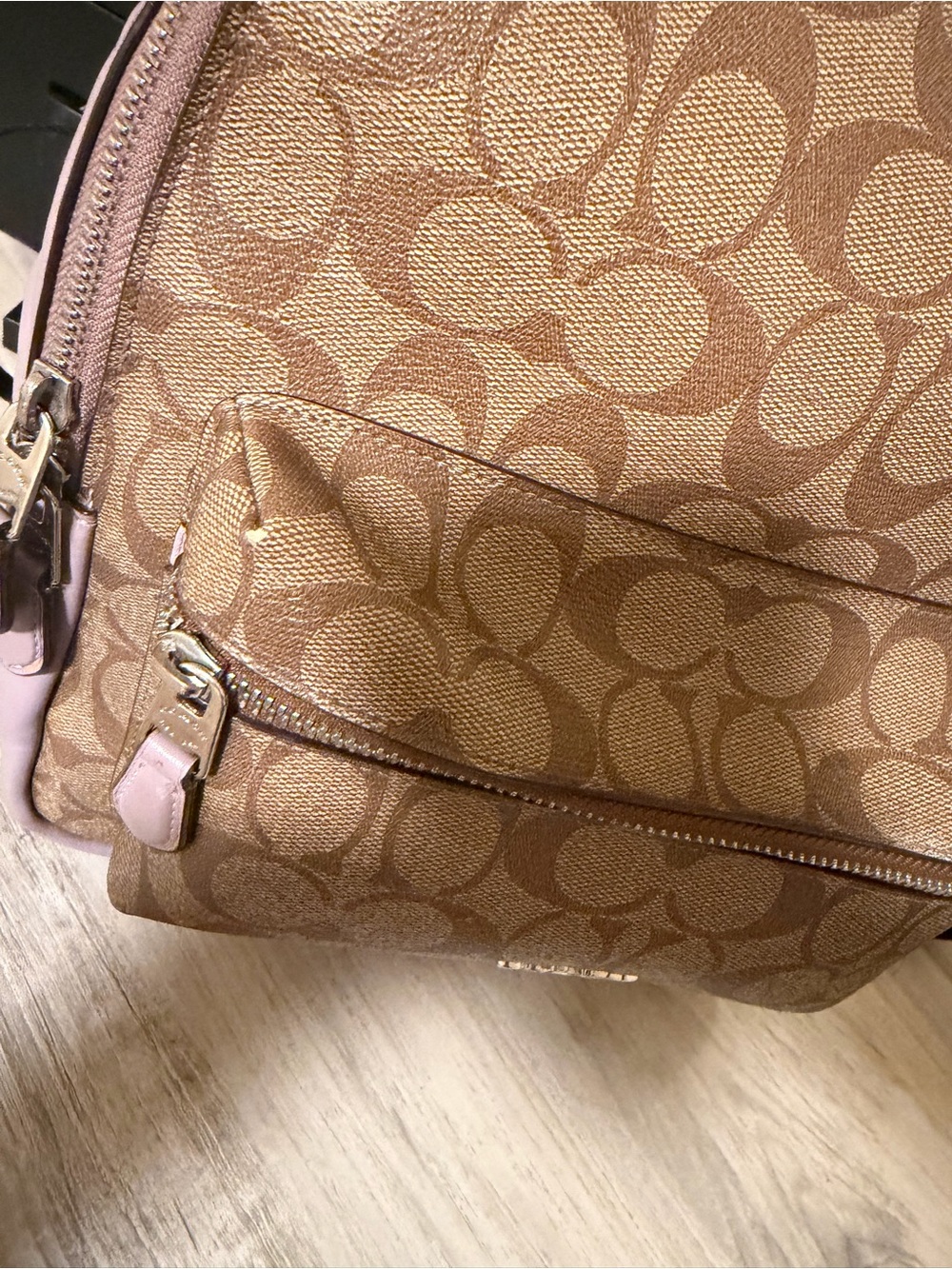 Coach Mini Backpack in Brown and Dusty Pink Trim - Picture 2 of 5